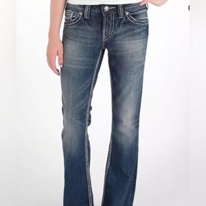 Buckle's Silver Jeans Suki 17" Surplus Boot Stretch Jeans Curvy Fit W29×L29